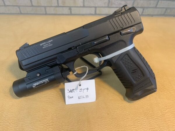 SAR ST9 9mm Pistol 17rd, Black - w/ light